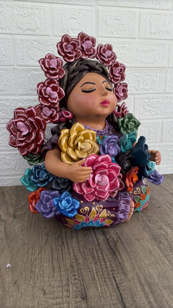 Pachamama Handmade Sculpture – Mexican Mother Earth Art, Colorful Clay Figurine, Spiritual Decor, Indigenous Folk Art, Home Decor Metepec - Image 4