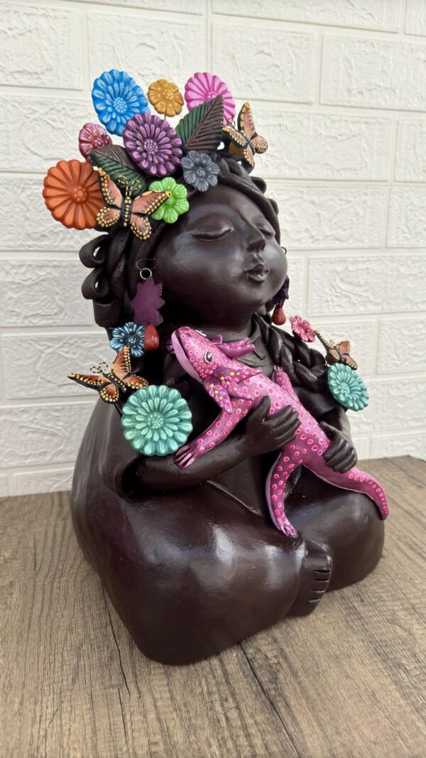 Pachamama Handmade Sculpture – Mexican Mother Earth Art, Colorful Clay Figurine, Spiritual Decor, Indigenous Folk Art, Home Decor Metepec - Image 3