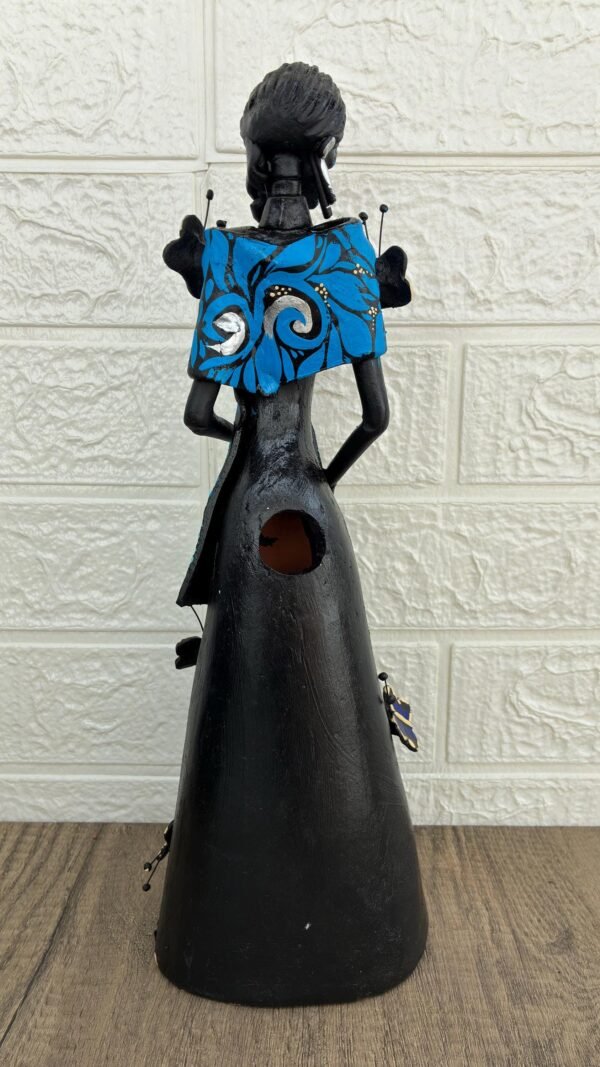 Catrina Skull Frida Kahlo Doll  Michoacan Mexico Made by Artisans Day Of The Dead  Human Skeleton  Mexican Decorations  Sugar Skull 13.8” T - Image 4