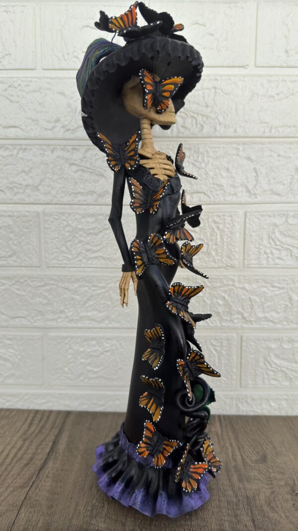 18” Catrina Michoacán Original Clay Handcrafted Frida Kahlo Doll  Day Of The Dead  Human Skeleton  Mexican Decorations  Sugar Skull - Image 4