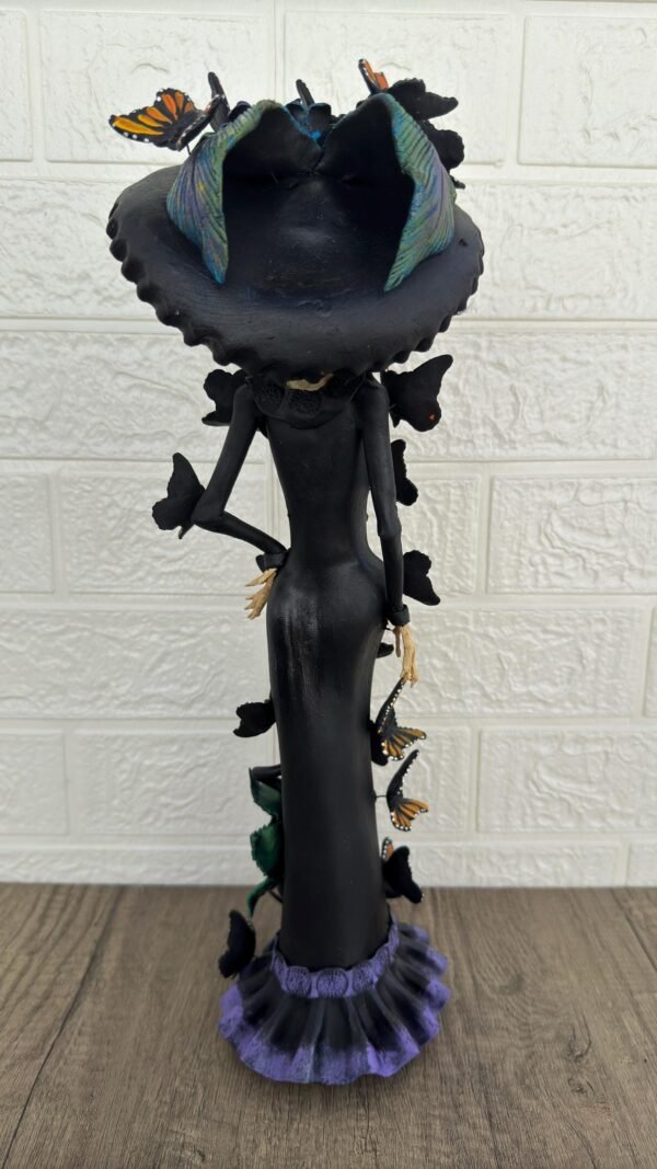 18” Catrina Michoacán Original Clay Handcrafted Frida Kahlo Doll  Day Of The Dead  Human Skeleton  Mexican Decorations  Sugar Skull - Image 6