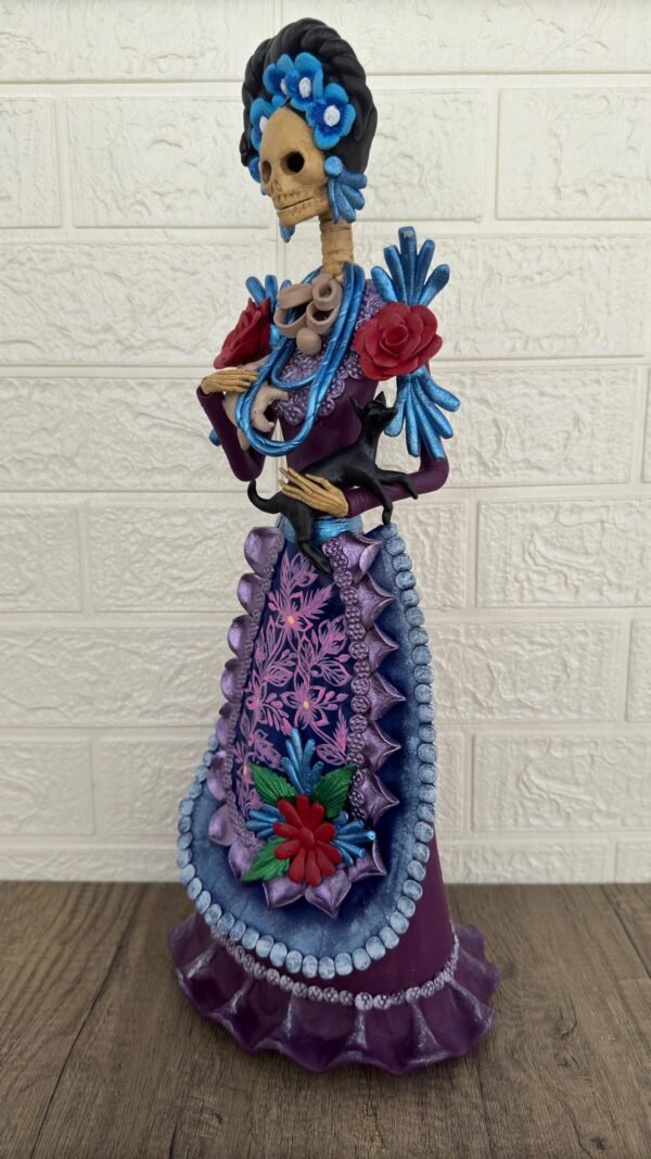 18” Catrina Michoacán Original Clay Handcrafted Frida Kahlo Doll  Day Of The Dead  Human Skeleton  Mexican Decorations  Sugar Skull - Image 4