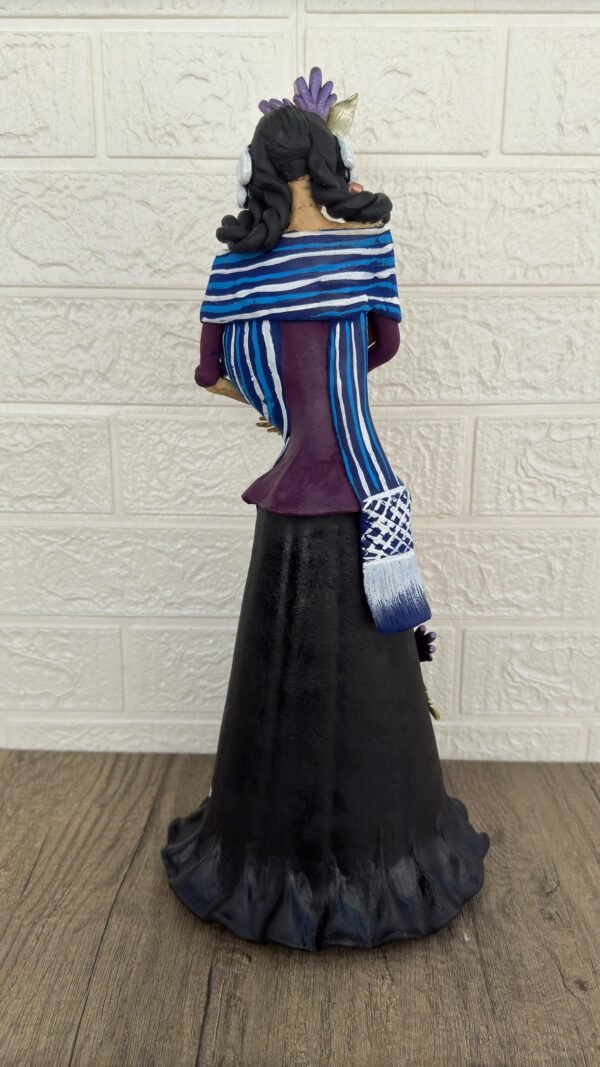 18” Catrina Michoacán Original Clay Handcrafted Frida Kahlo Doll  Day Of The Dead  Human Skeleton  Mexican Decorations  Sugar Skull - Image 6