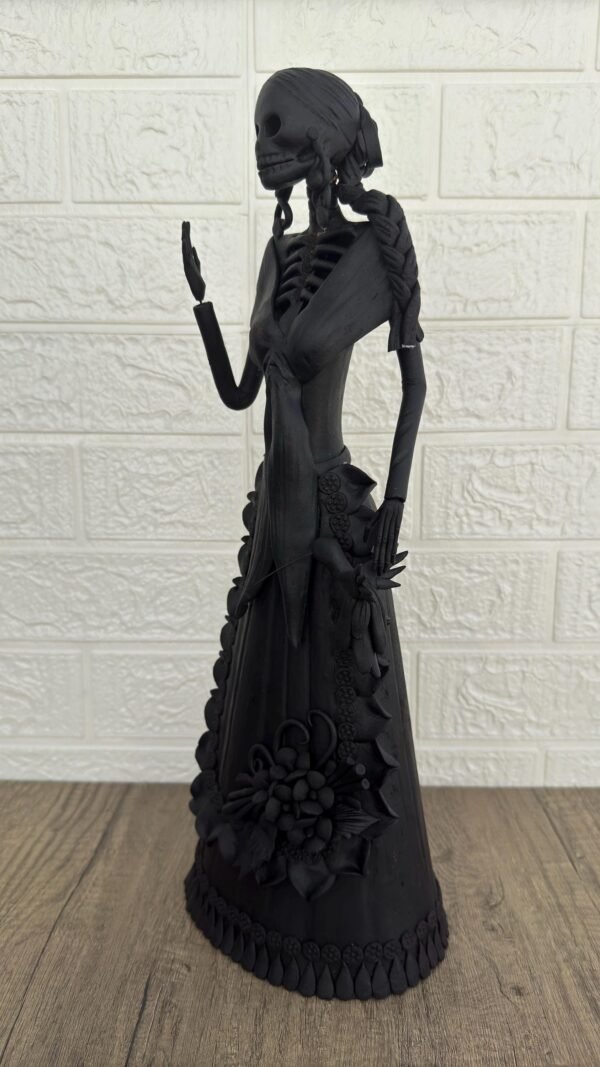 18” Catrina Michoacán Original Clay Handcrafted Frida Kahlo Doll  Day Of The Dead  Human Skeleton  Mexican Decorations  Sugar Skull - Image 3