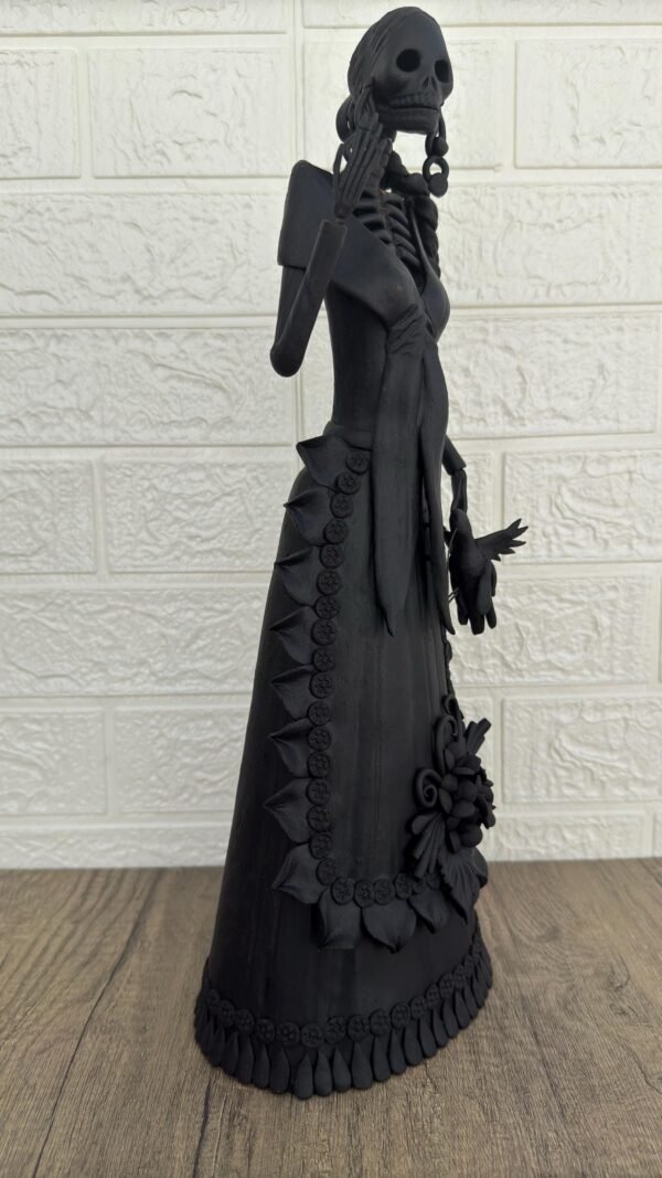 18” Catrina Michoacán Original Clay Handcrafted Frida Kahlo Doll  Day Of The Dead  Human Skeleton  Mexican Decorations  Sugar Skull - Image 4
