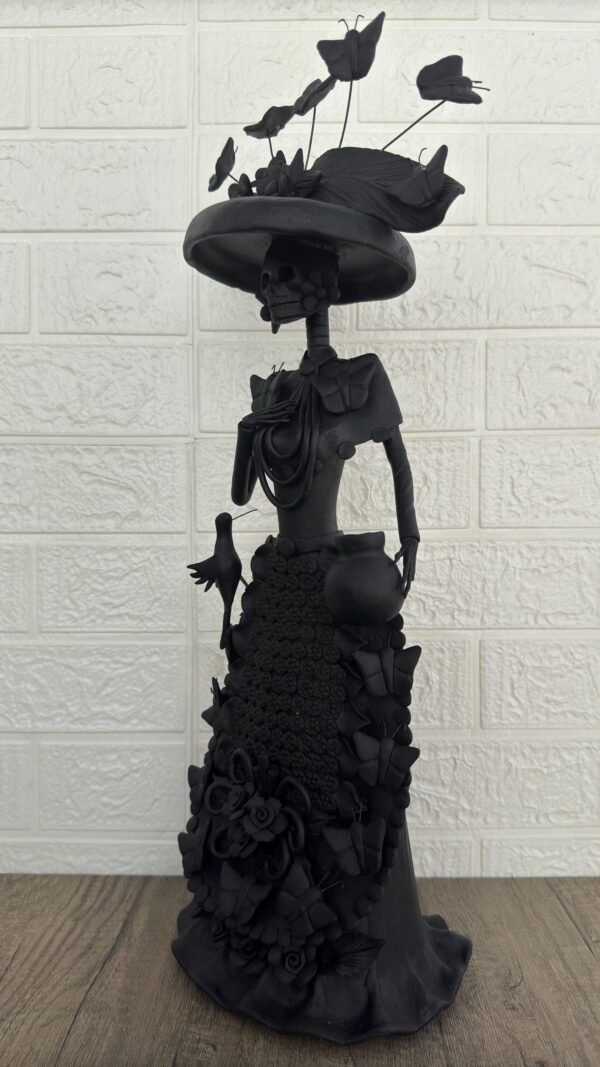18” Catrina Michoacán Original Clay Handcrafted Frida Kahlo Doll  Day Of The Dead  Human Skeleton  Mexican Decorations  Sugar Skull - Image 3