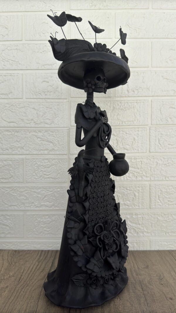 18” Catrina Michoacán Original Clay Handcrafted Frida Kahlo Doll  Day Of The Dead  Human Skeleton  Mexican Decorations  Sugar Skull - Image 4