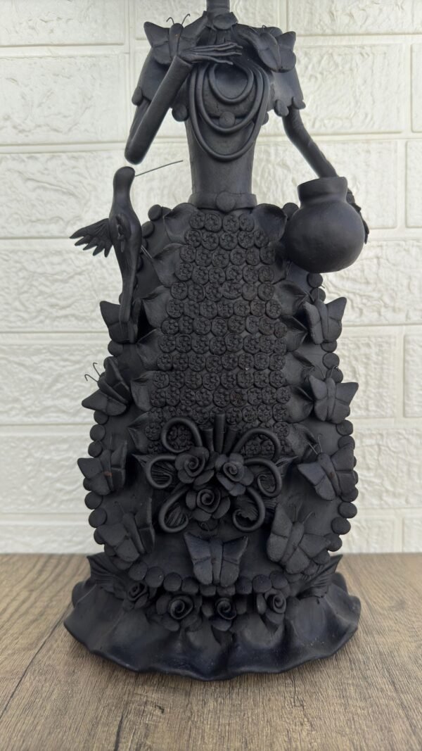 18” Catrina Michoacán Original Clay Handcrafted Frida Kahlo Doll  Day Of The Dead  Human Skeleton  Mexican Decorations  Sugar Skull - Image 5