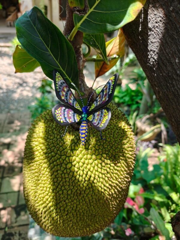 Butterflie Figurine Statue Oaxaca Mexican Folk Art Alebrije Sculpture, Wooden As Mexican Decoration, Made Of Wood And Carved By Hand - Image 3
