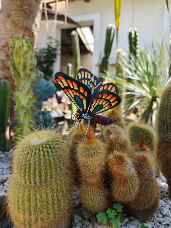 Butterflie Figurine Statue Oaxaca Mexican Folk Art Alebrije Sculpture, Wooden As Mexican Decoration, Made Of Wood And Carved By Hand - Image 3