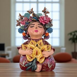 Pachamama Handmade Sculpture – Mexican Mother Earth Art, Colorful Clay Figurine, Spiritual Decor, Indigenous Folk Art, Home Decor Metepec