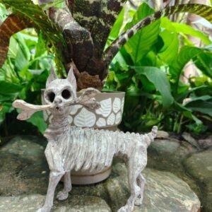 Skeletal/Bone Dog statue  Alebrije Sculpture, Wooden Chihuahua  Mexican  Pet Figure, Made Of Wood And Carved By Hand ASK FOR CUSTOMIZE