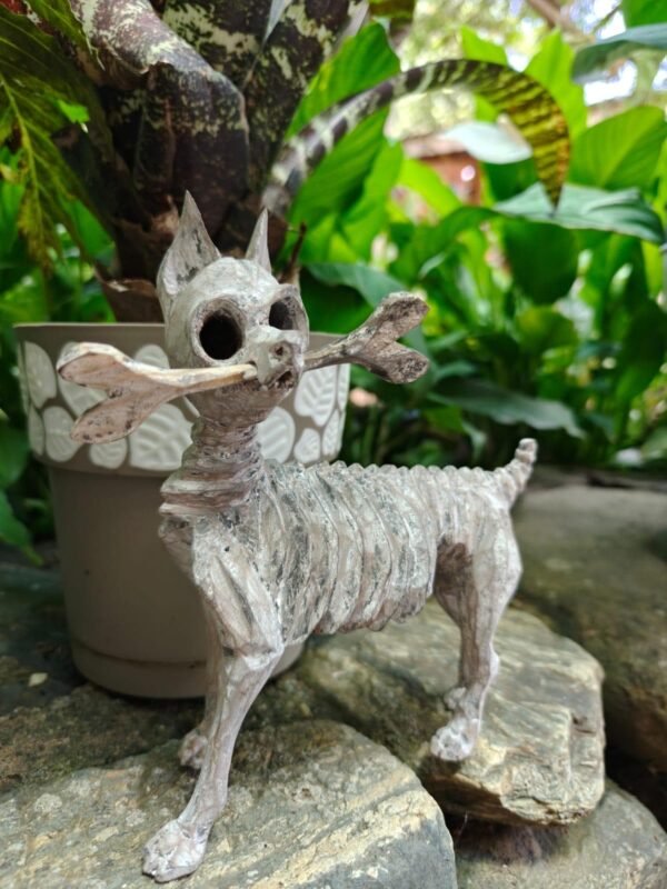 Skeletal/Bone Dog statue  Alebrije Sculpture, Wooden Chihuahua  Mexican  Pet Figure, Made Of Wood And Carved By Hand ASK FOR CUSTOMIZE - Image 2