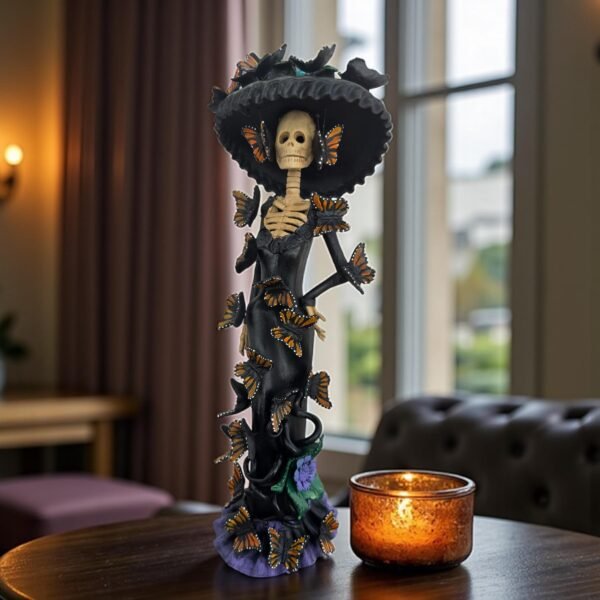 18” Catrina Michoacán Original Clay Handcrafted Frida Kahlo Doll  Day Of The Dead  Human Skeleton  Mexican Decorations  Sugar Skull