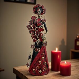 Catrina Skull Frida Kahlo Doll  Michoacan Mexico Made by Artisans Day Of The Dead  Human Skeleton  Mexican Decorations  Sugar Skull 13.8” T