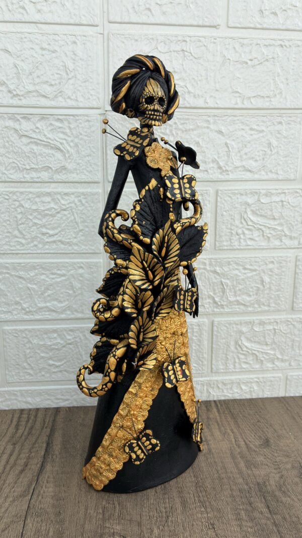 Catrina Skull Frida Kahlo Doll  Michoacan Mexico Made by Artisans Day Of The Dead  Human Skeleton  Mexican Decorations  Sugar Skull 13.8” T - Image 2
