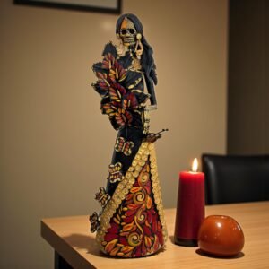 Catrina Skull Frida Kahlo Doll  Michoacan Mexico Made by Artisans Day Of The Dead  Human Skeleton  Mexican Decorations  Sugar Skull 13.8” T