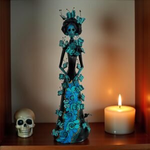 Catrina Skull Frida Kahlo Doll  Michoacan Mexico Made by Artisans Day Of The Dead  Human Skeleton  Mexican Decorations  Sugar Skull 19.7” T