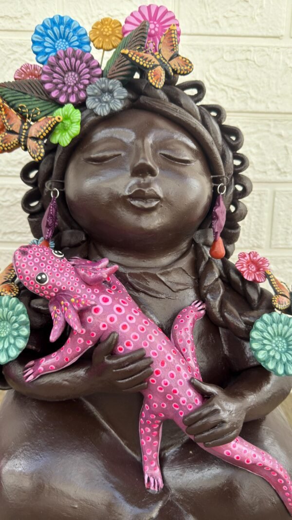 Pachamama Handmade Sculpture – Mexican Mother Earth Art, Colorful Clay Figurine, Spiritual Decor, Indigenous Folk Art, Home Decor Metepec - Image 2