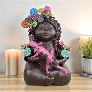 Pachamama Handmade Sculpture – Mexican Mother Earth Art, Colorful Clay Figurine, Spiritual Decor, Indigenous Folk Art, Home Decor Metepec