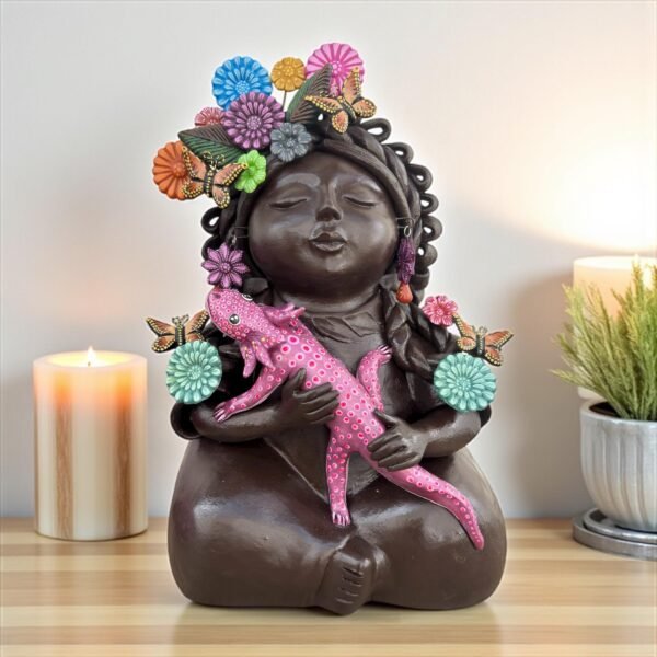 Pachamama Handmade Sculpture – Mexican Mother Earth Art, Colorful Clay Figurine, Spiritual Decor, Indigenous Folk Art, Home Decor Metepec