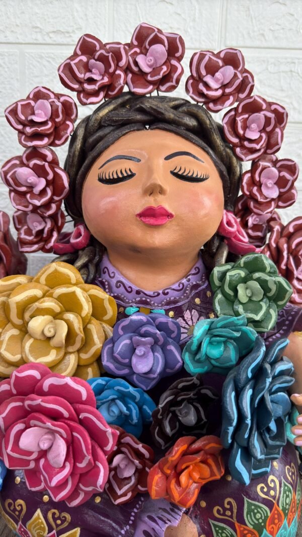 Pachamama Handmade Sculpture – Mexican Mother Earth Art, Colorful Clay Figurine, Spiritual Decor, Indigenous Folk Art, Home Decor Metepec - Image 2