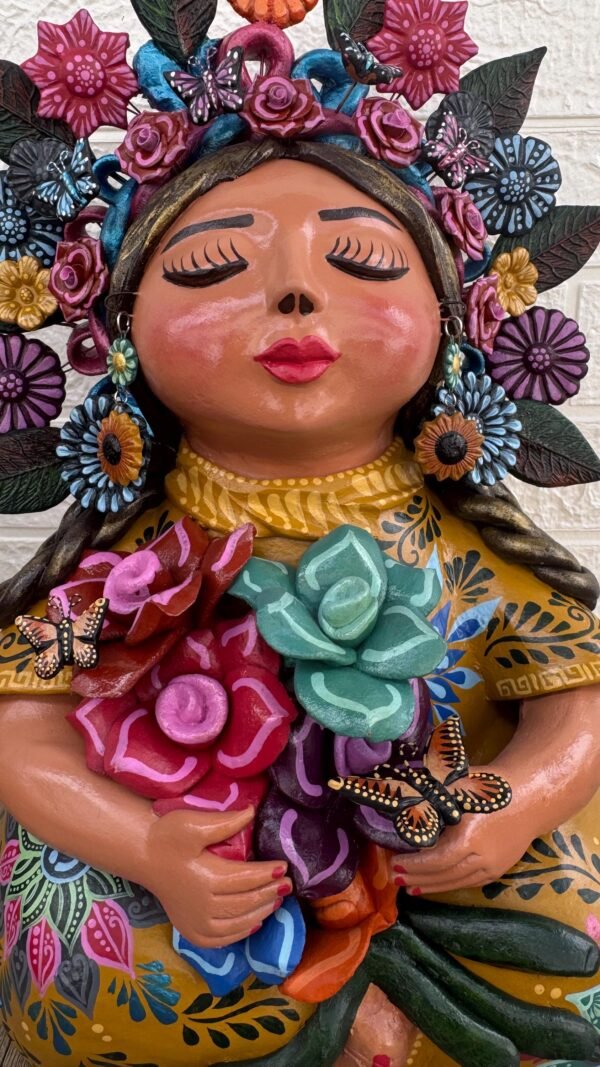 Pachamama Handmade Sculpture – Mexican Mother Earth Art, Colorful Clay Figurine, Spiritual Decor, Indigenous Folk Art, Home Decor Metepec - Image 2