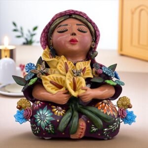 Pachamama Handmade Sculpture – Mexican Mother Earth Art, Colorful Clay Figurine, Spiritual Decor, Indigenous Folk Art, Home Decor Metepec