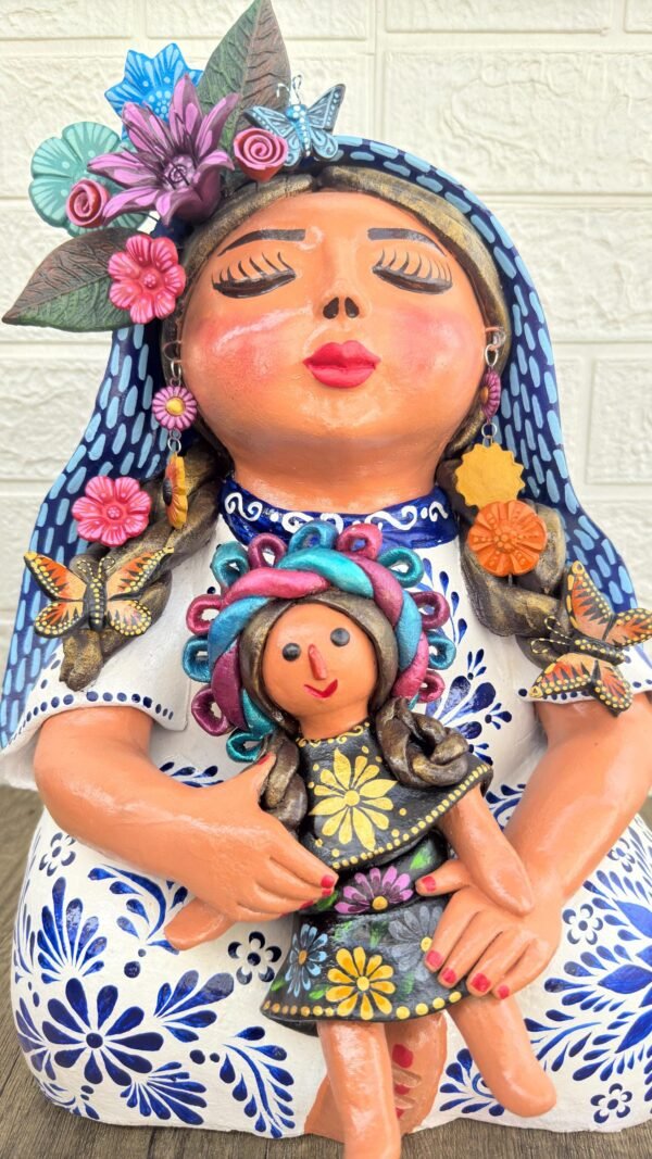 Pachamama Handmade Sculpture – Mexican Mother Earth Art, Colorful Clay Figurine, Spiritual Decor, Indigenous Folk Art, Home Decor Metepec - Image 2