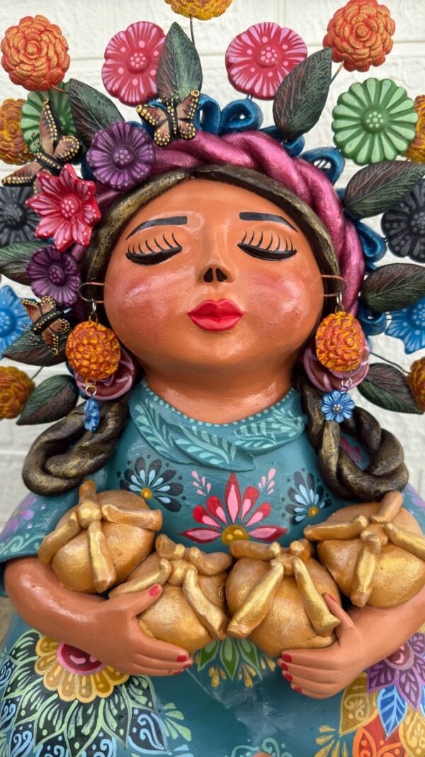 Pachamama Handmade Sculpture – Mexican Mother Earth Art, Colorful Clay Figurine, Spiritual Decor, Indigenous Folk Art, Home Decor Metepec - Image 2