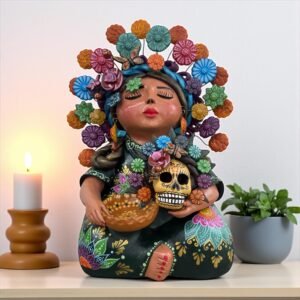 Pachamama Handmade Sculpture – Mexican Mother Earth Art, Colorful Clay Figurine, Spiritual Decor, Indigenous Folk Art, Home Decor Metepec