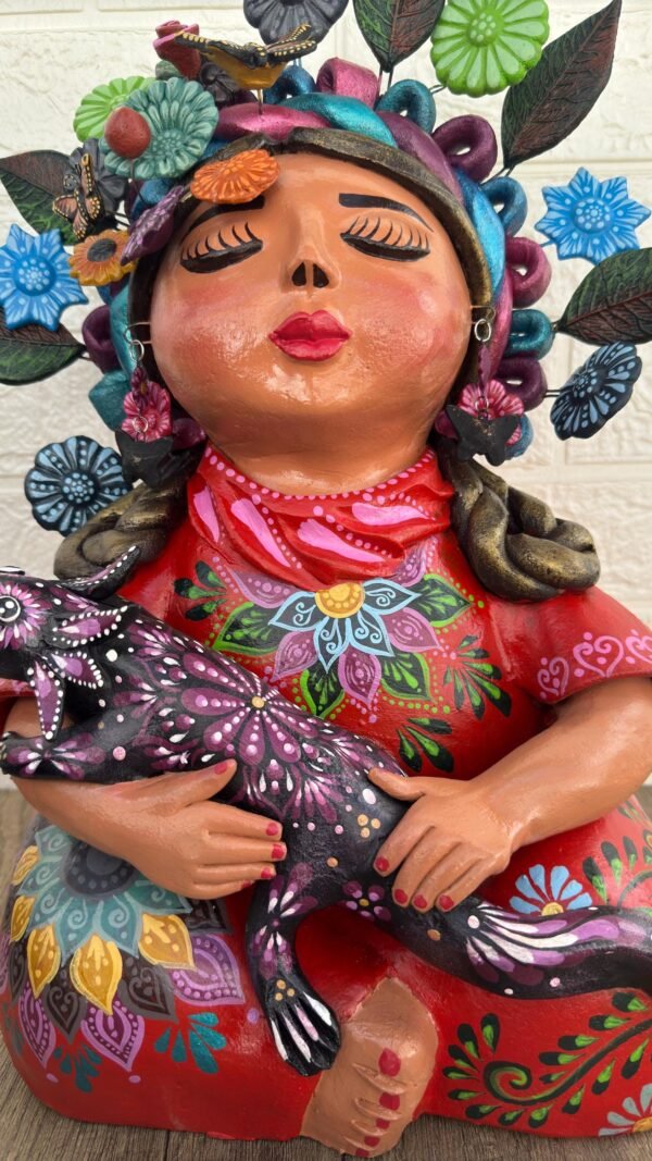 Pachamama Handmade Sculpture – Mexican Mother Earth Art, Colorful Clay Figurine, Spiritual Decor, Indigenous Folk Art, Home Decor Metepec - Image 2