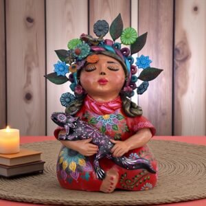 Pachamama Handmade Sculpture – Mexican Mother Earth Art, Colorful Clay Figurine, Spiritual Decor, Indigenous Folk Art, Home Decor Metepec