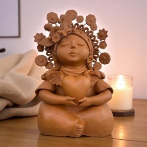 Pachamama Handmade Sculpture – Mexican Mother Earth Art, Colorful Clay Figurine, Spiritual Decor, Indigenous Folk Art, Home Decor Metepec
