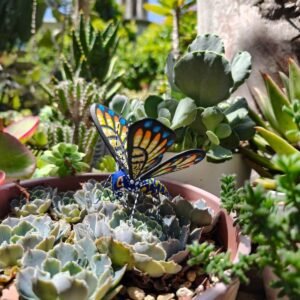 Butterflie Figurine Statue Oaxaca Mexican Folk Art Alebrije Sculpture, Wooden As Mexican Decoration, Made Of Wood And Carved By Hand