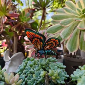 Butterflie Figurine Statue Oaxaca Mexican Folk Art Alebrije Sculpture, Wooden As Mexican Decoration, Made Of Wood And Carved By Hand