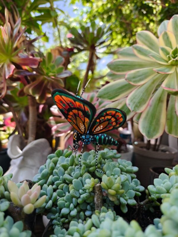 Butterflie Figurine Statue Oaxaca Mexican Folk Art Alebrije Sculpture, Wooden As Mexican Decoration, Made Of Wood And Carved By Hand