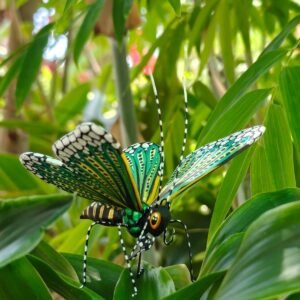 Butterflie Figurine Statue Oaxaca Mexican Folk Art Alebrije Sculpture, Wooden As Mexican Decoration, Made Of Wood And Carved By Hand