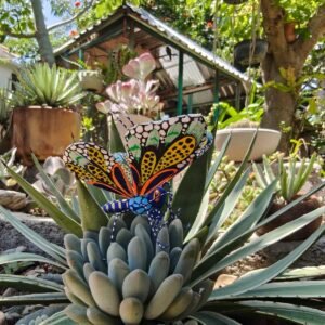 Butterflie Figurine Statue Oaxaca Mexican Folk Art Alebrije Sculpture, Wooden As Mexican Decoration, Made Of Wood And Carved By Hand