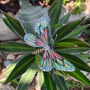 Butterflie Figurine Statue Oaxaca Mexican Folk Art Alebrije Sculpture, Wooden As Mexican Decoration, Made Of Wood And Carved By Hand