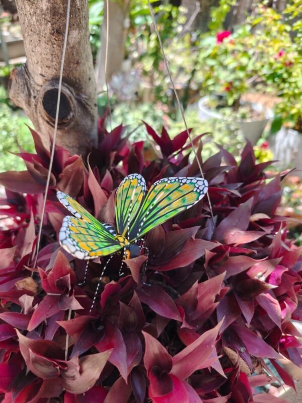 Butterflie Figurine Statue Oaxaca Mexican Folk Art Alebrije Sculpture, Wooden As Mexican Decoration, Made Of Wood And Carved By Hand - Image 2