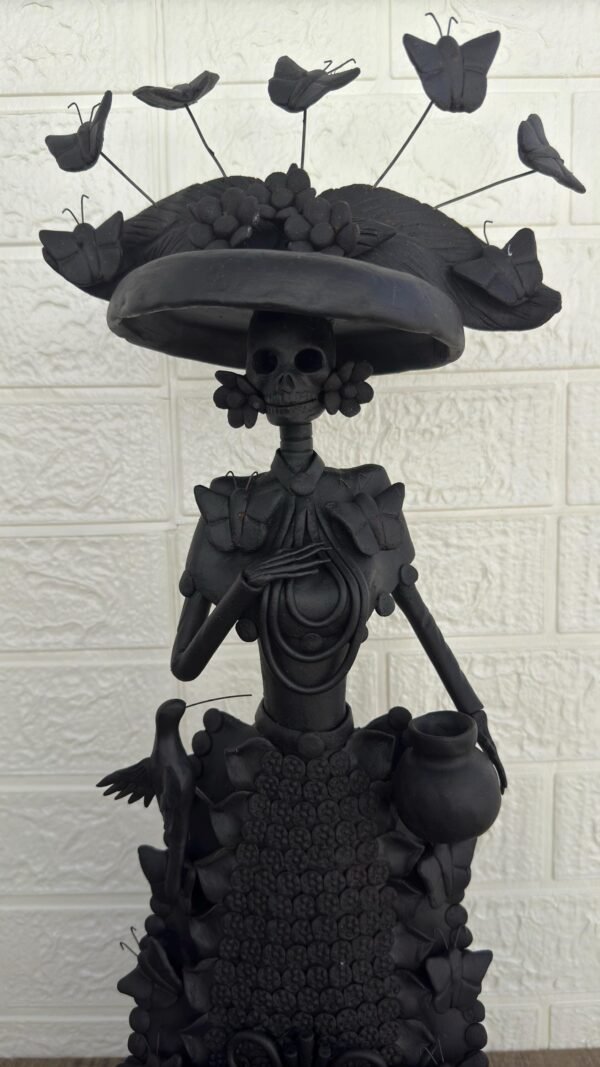 18” Catrina Michoacán Original Clay Handcrafted Frida Kahlo Doll  Day Of The Dead  Human Skeleton  Mexican Decorations  Sugar Skull - Image 2