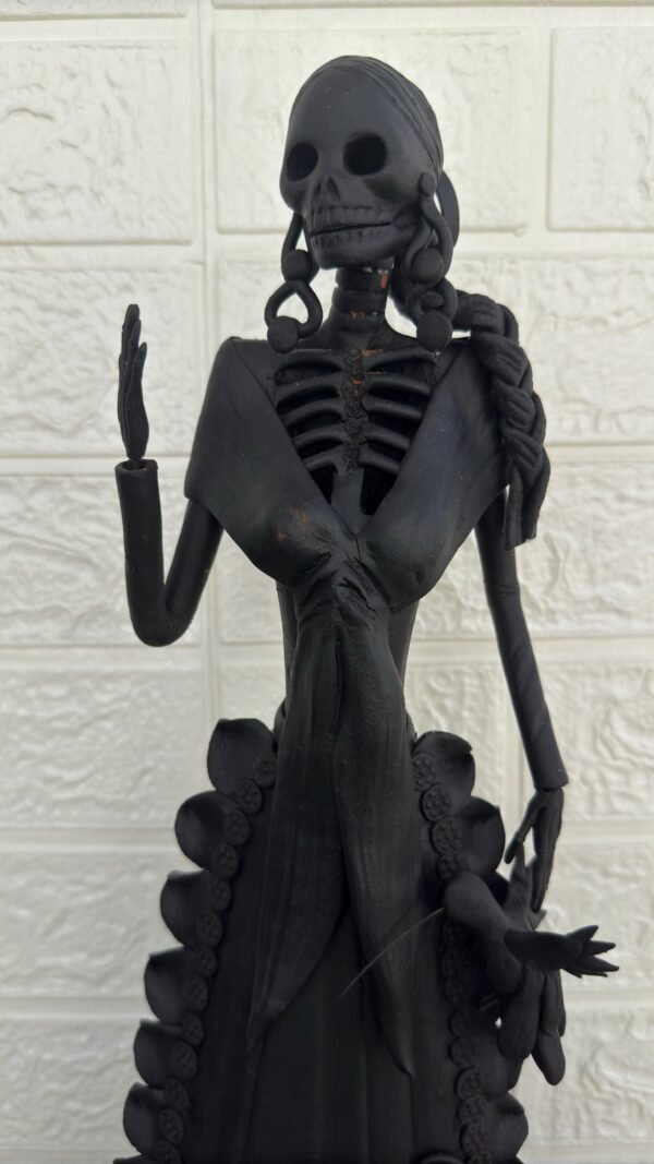 18” Catrina Michoacán Original Clay Handcrafted Frida Kahlo Doll  Day Of The Dead  Human Skeleton  Mexican Decorations  Sugar Skull - Image 2