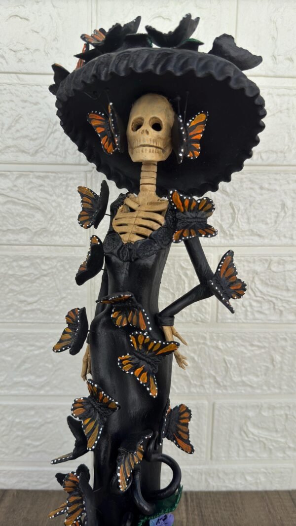 18” Catrina Michoacán Original Clay Handcrafted Frida Kahlo Doll  Day Of The Dead  Human Skeleton  Mexican Decorations  Sugar Skull - Image 2