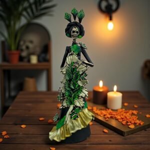 Catrina Skull Frida Kahlo Doll  Michoacan Mexico Made by Artisans Day Of The Dead  Human Skeleton  Mexican Decorations  Sugar Skull 13.8” T