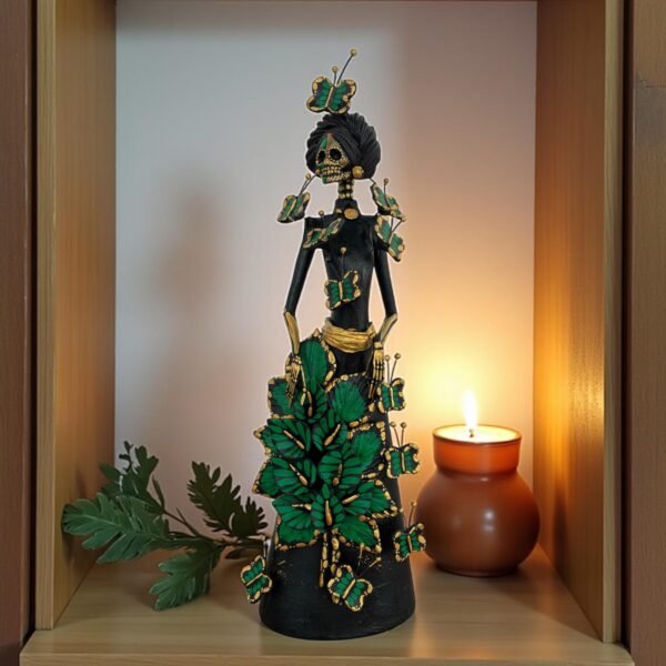 Catrina Skull Frida Kahlo Doll  Michoacan Mexico Made by Artisans Day Of The Dead  Human Skeleton  Mexican Decorations  Sugar Skull 13.8” T