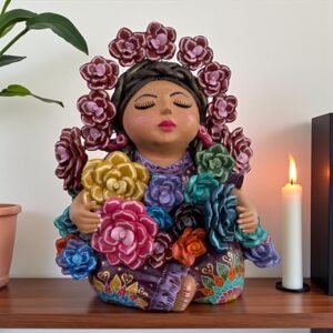 Pachamama Handmade Sculpture – Mexican Mother Earth Art, Colorful Clay Figurine, Spiritual Decor, Indigenous Folk Art, Home Decor Metepec