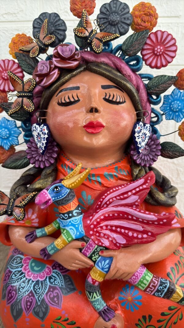 Pachamama Handmade Sculpture – Mexican Mother Earth Art, Colorful Clay Figurine, Spiritual Decor, Indigenous Folk Art, Home Decor Metepec - Image 2