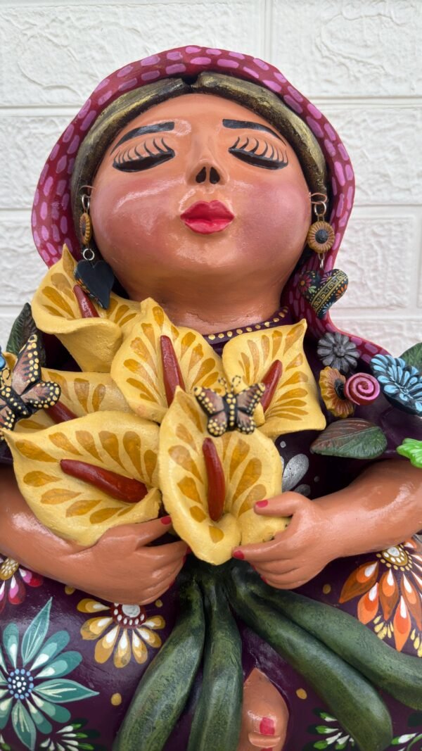 Pachamama Handmade Sculpture – Mexican Mother Earth Art, Colorful Clay Figurine, Spiritual Decor, Indigenous Folk Art, Home Decor Metepec - Image 2