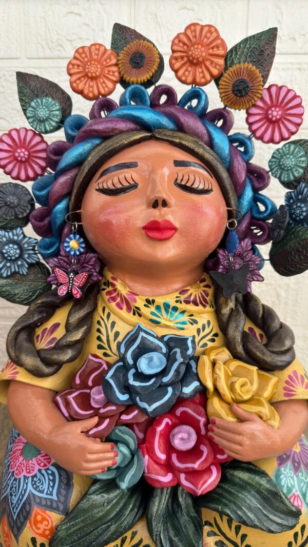 Pachamama Handmade Sculpture – Mexican Mother Earth Art, Colorful Clay Figurine, Spiritual Decor, Indigenous Folk Art, Home Decor Metepec - Image 2